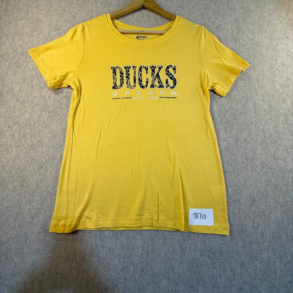 Gear For Sports Oregon Ducks Womens Yellow Short‎ Sleeve T-Shirt Size M Graphic